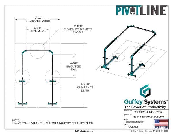 6X6X6 U-Shaped Ceiling Mount